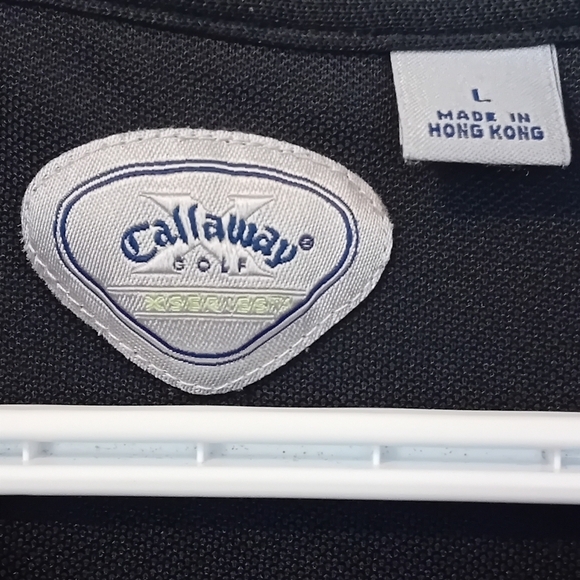 Men's Calloway X Series Golf Shirt Polo Sports Logo Solid Black Size Large - Picture 6 of 8